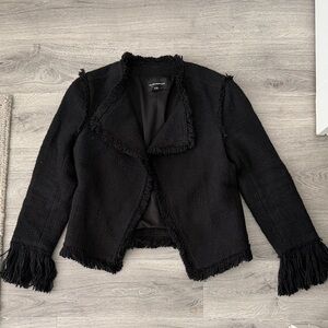 Club Monaco Black Fringed Blazer